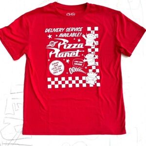 Women’s Toy Story Pizza Planet Red Disney T-Shirt.